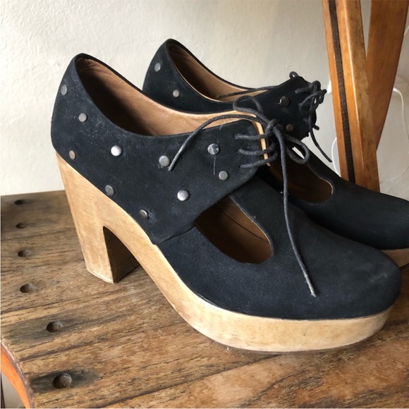 Rachel Comey Suede Platform Mary Jane Clogs - Picture 2 of 8